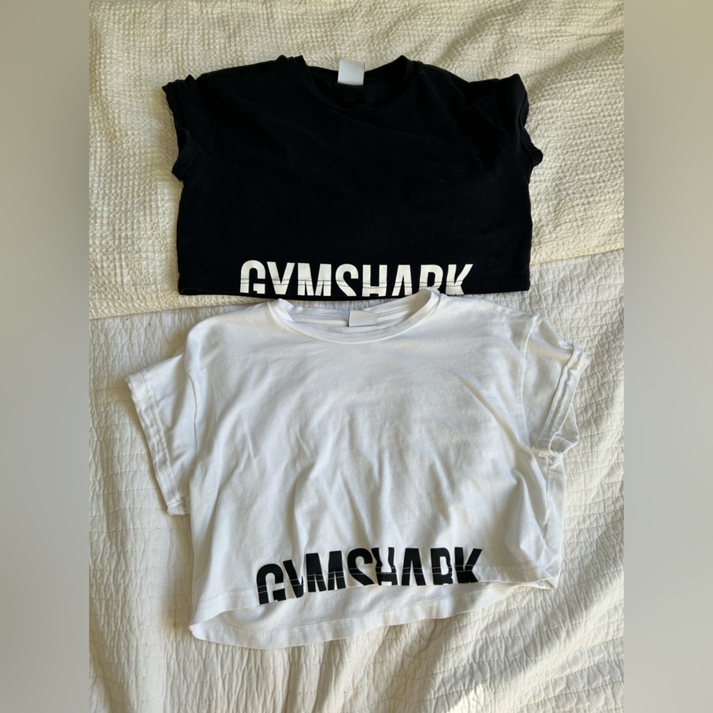 Cropped Gymshark Tees - white size medium and black size small